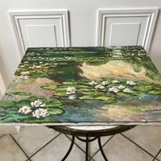 Oil painting on canvas water lilies nymlies signed chazap years 40-50