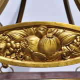 Muller frères Art Deco Chandelier - Bronze & Glass Paste - 1930s