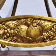 Muller frères Art Deco Chandelier - Bronze & Glass Paste - 1930s