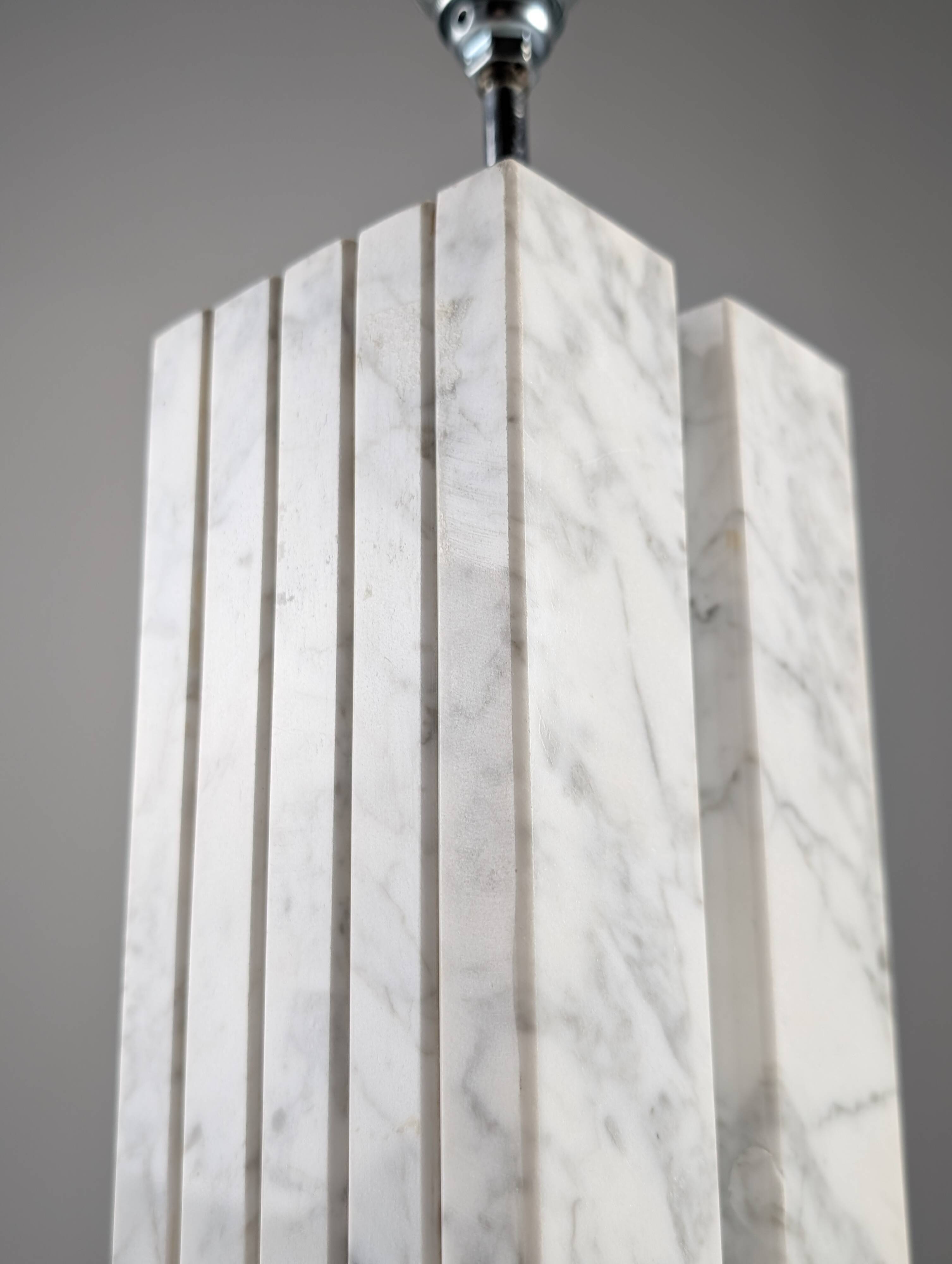 Carrara marble Art Deco lamp base 1940s