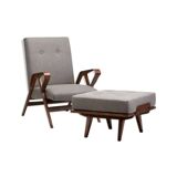 Armchair and footrest