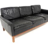 Scandinavian 3-seater leather sofa, Sweden, 1960s