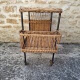 Rattan rolling table