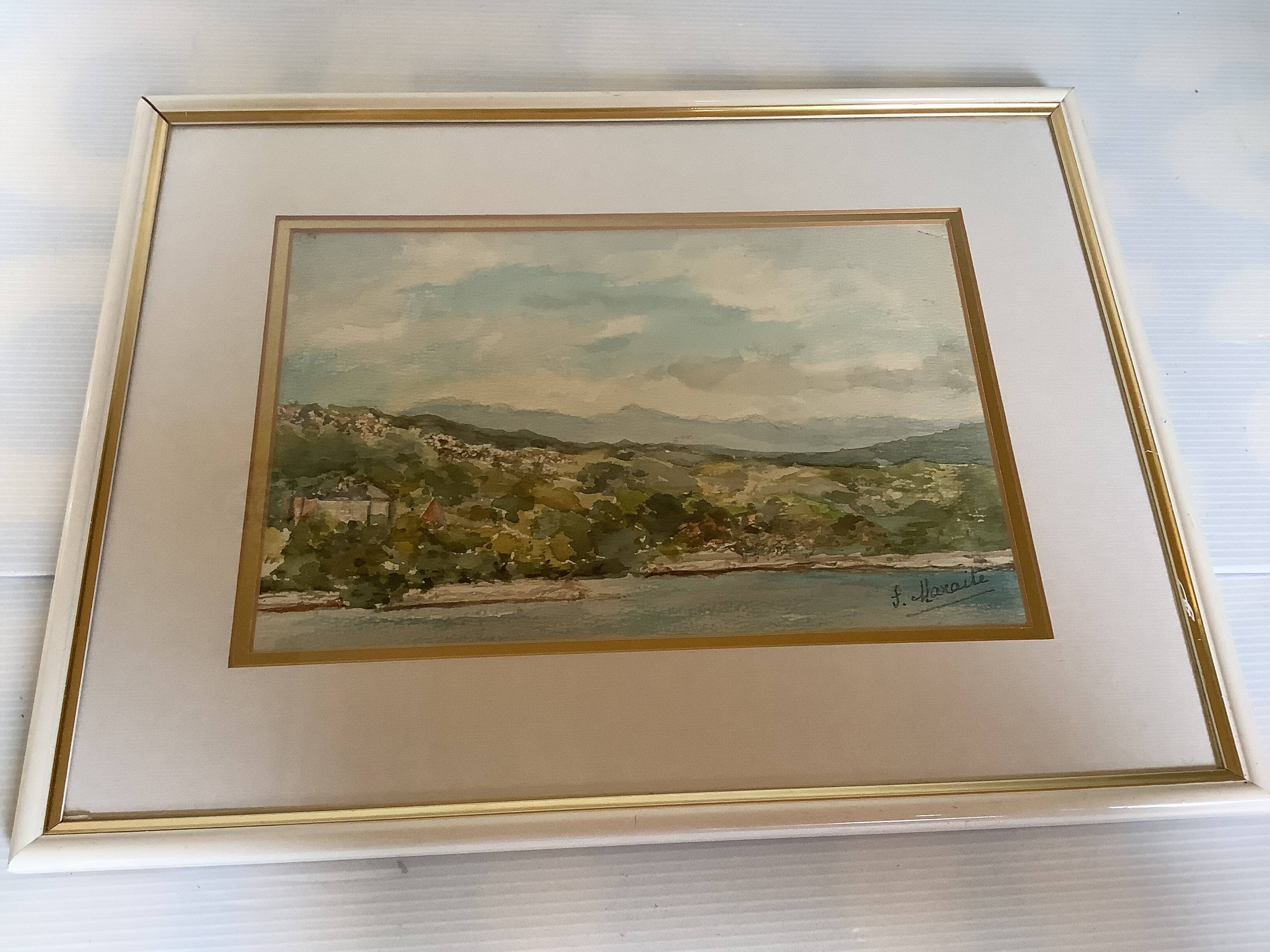 Watercolor landscape frame