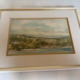 Watercolor landscape frame