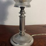Lampe à poser art déco globe tulipe verre givré