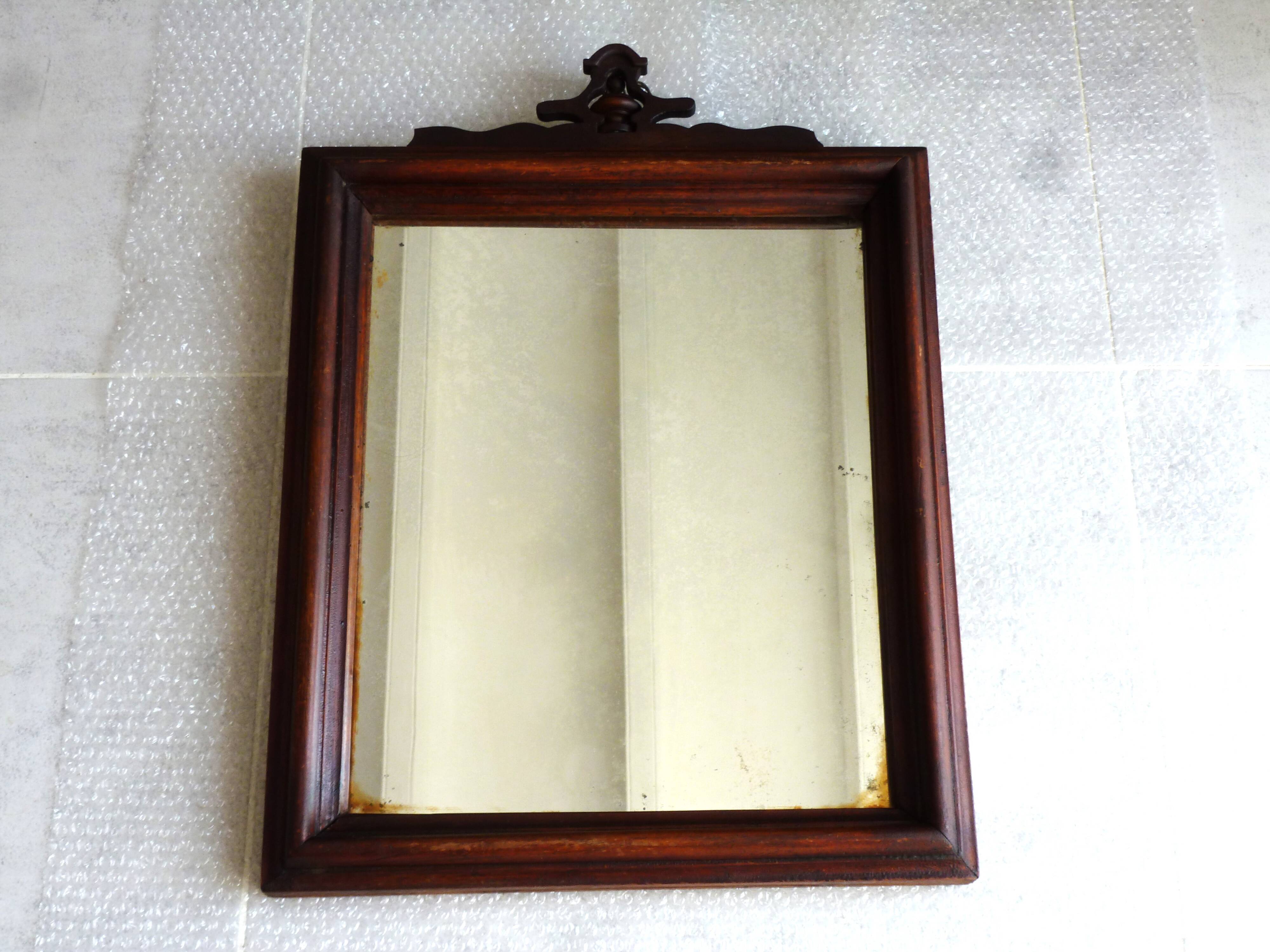 Antique Napoleon III style mercury mirror, Victorian wall mirror.