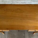 5-drawer desk 1940 in light oak, curved legs