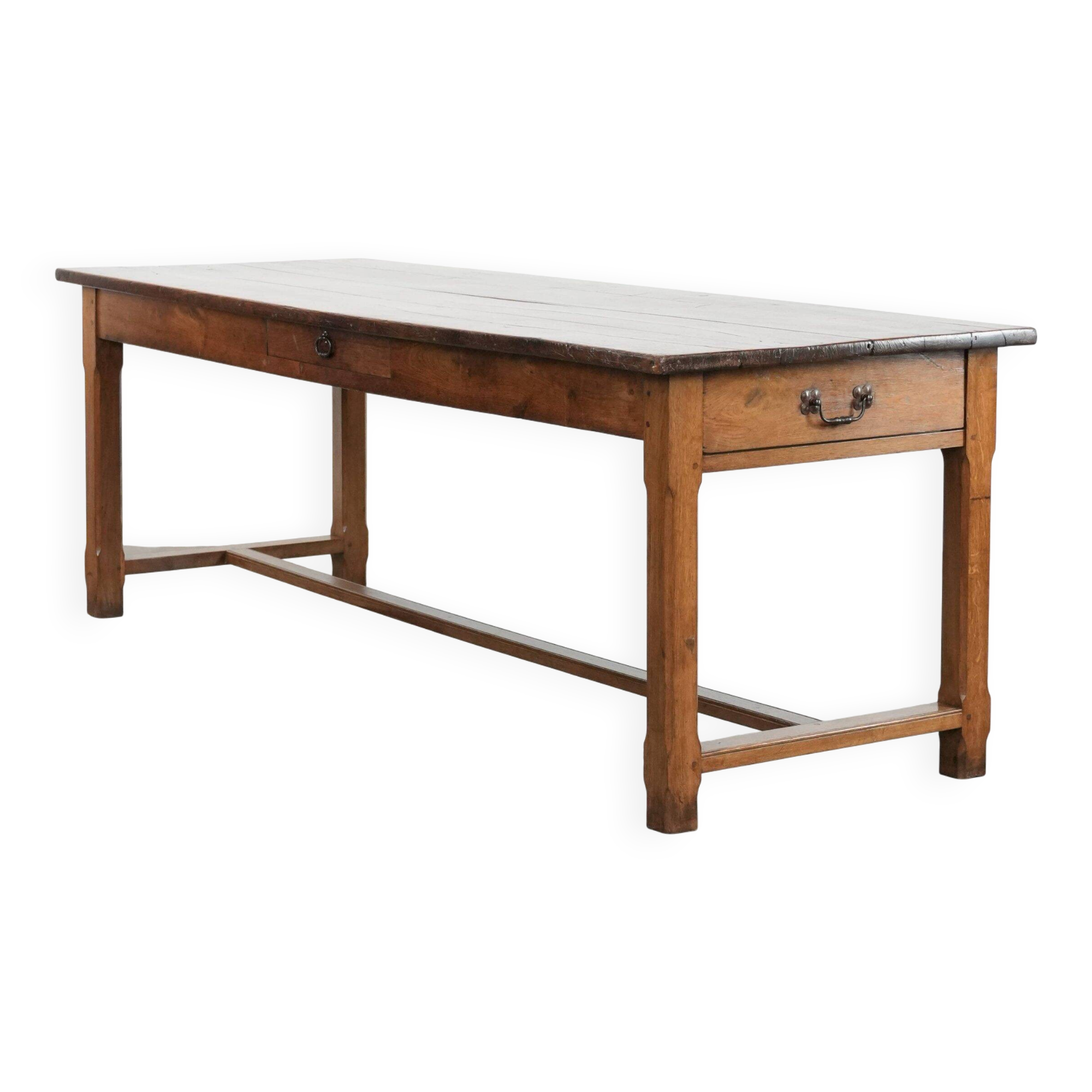 Grande table à manger antique française pour 6 à 8 personnes.