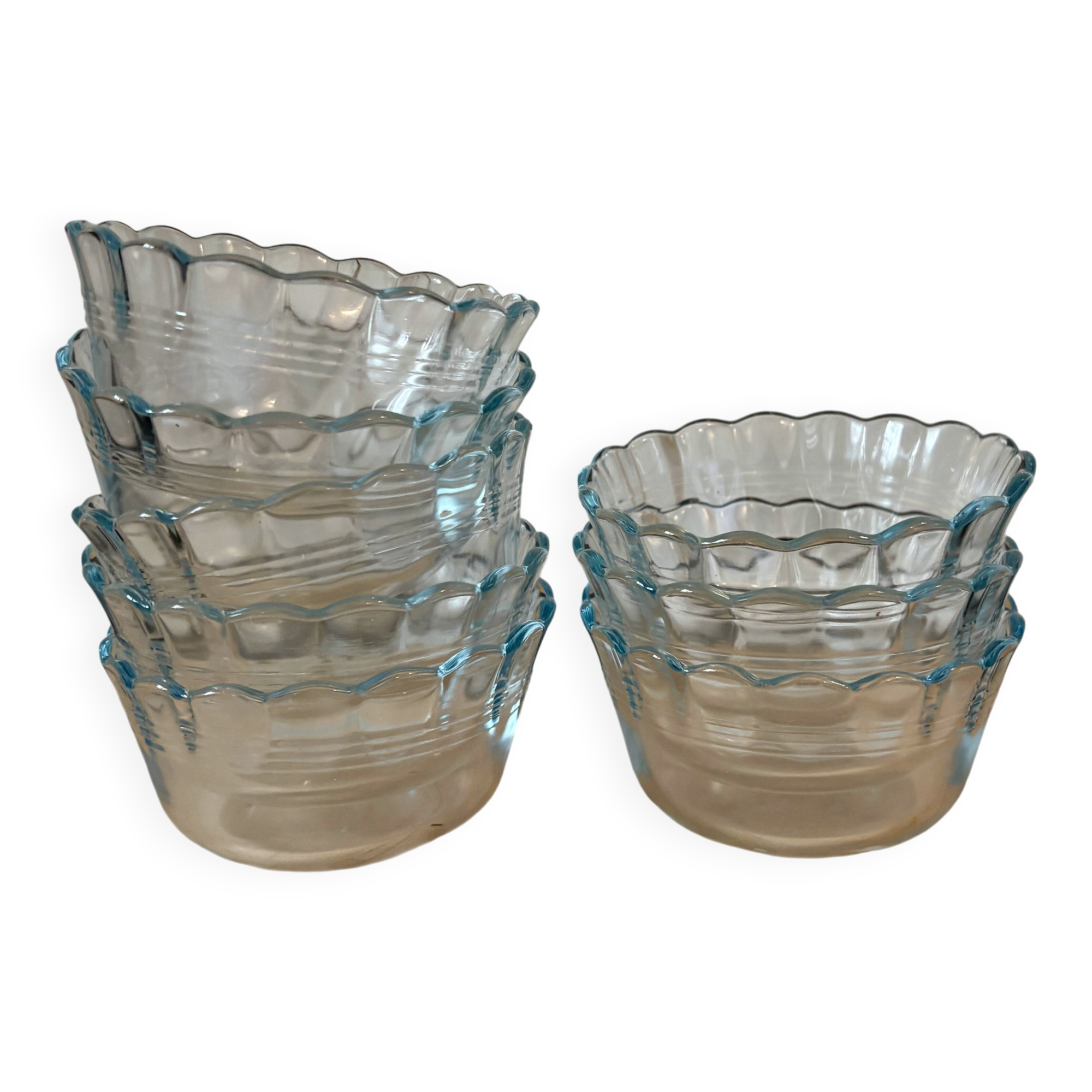 Lot de 8 ramequins vintage en verre - Pyrex