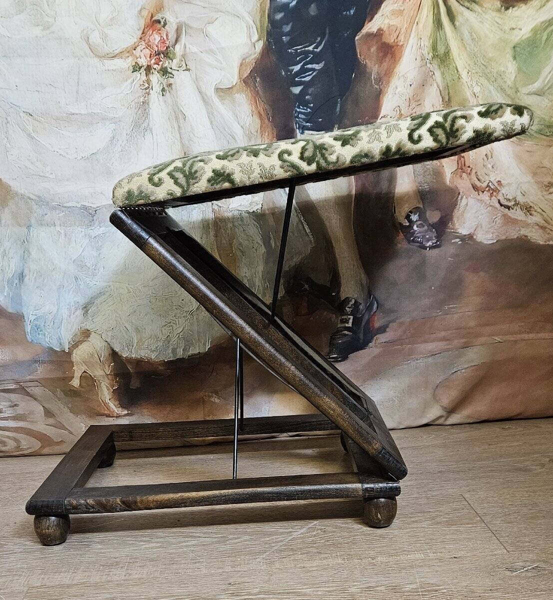 Louis XV style armchair, accompanied by its matching footrest.