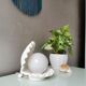 Vintage ceramic table lamp oyster with pearl, eighties