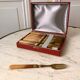 set of 12 horn dessert forks from the 50s