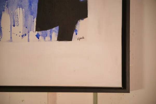 Tableau abstrait « Hommage à Pierre Soulages » par Lucien Vignolle