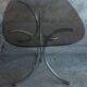 Vintage Italian glass and metal table 1970