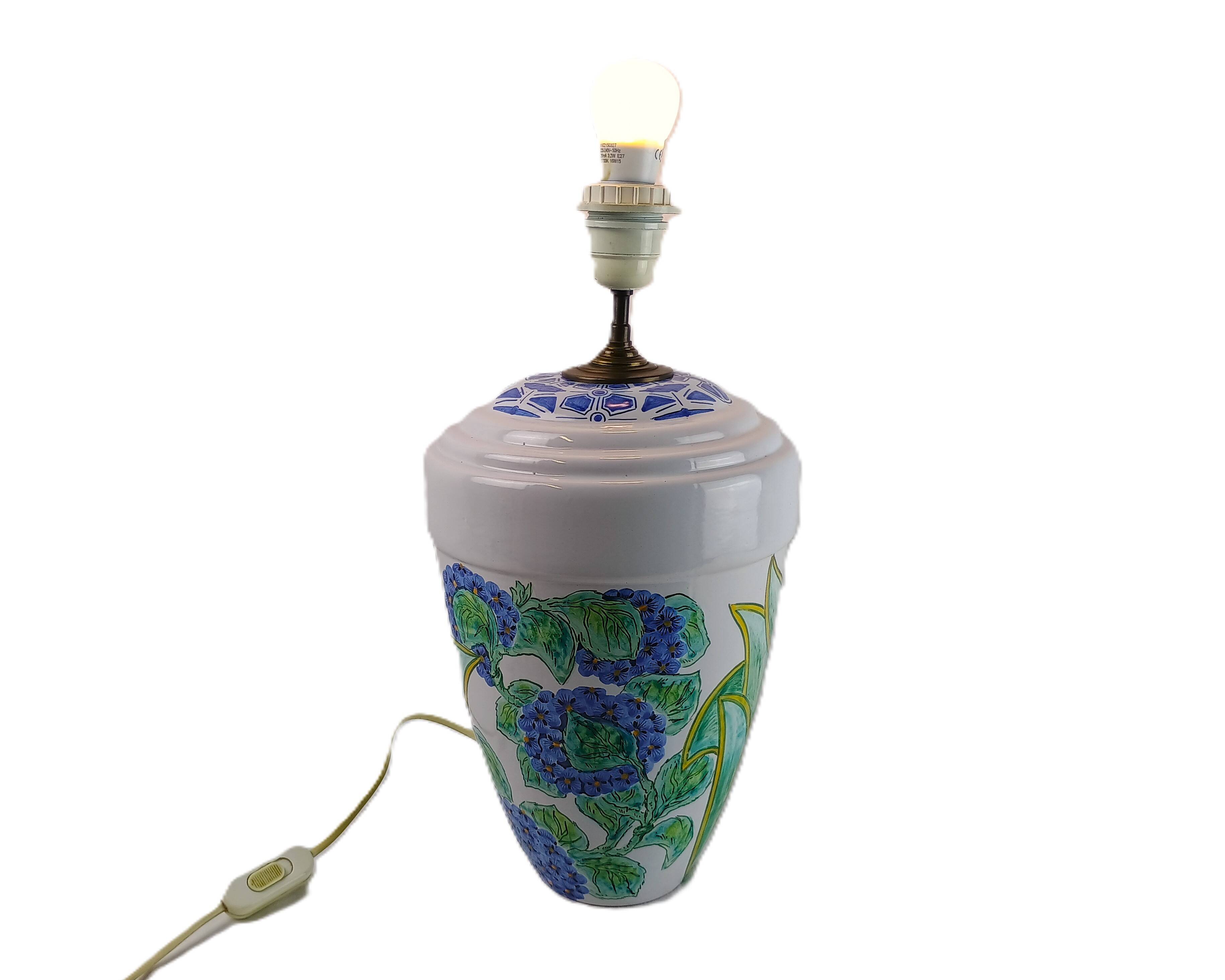 Lamp signed FAM Faïencerie d’Art de la Malicorne Victor Deschang