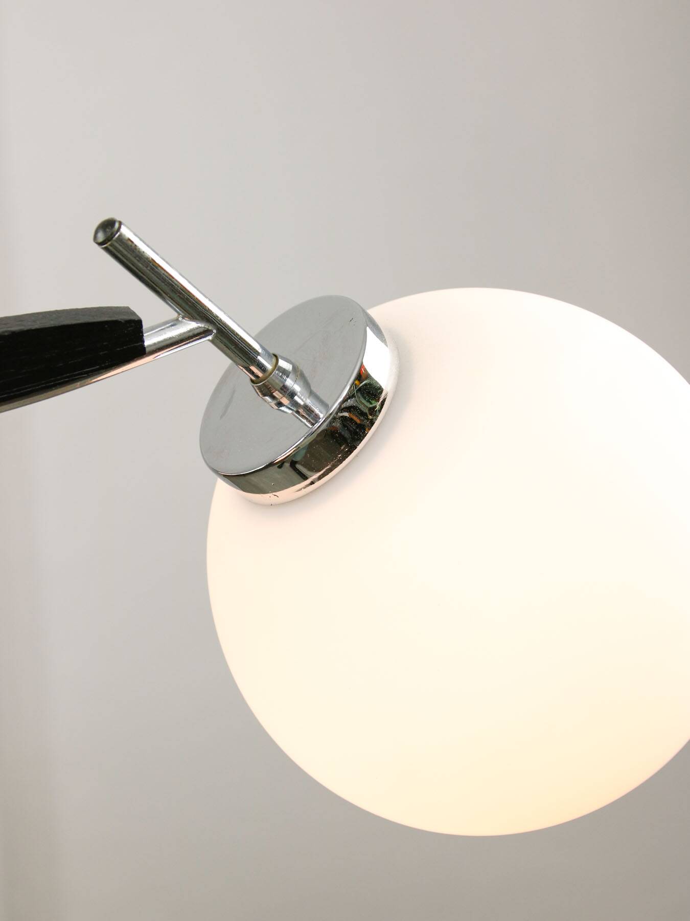 Space Age Italian Chrome and Opaline Chandelier, 1970s