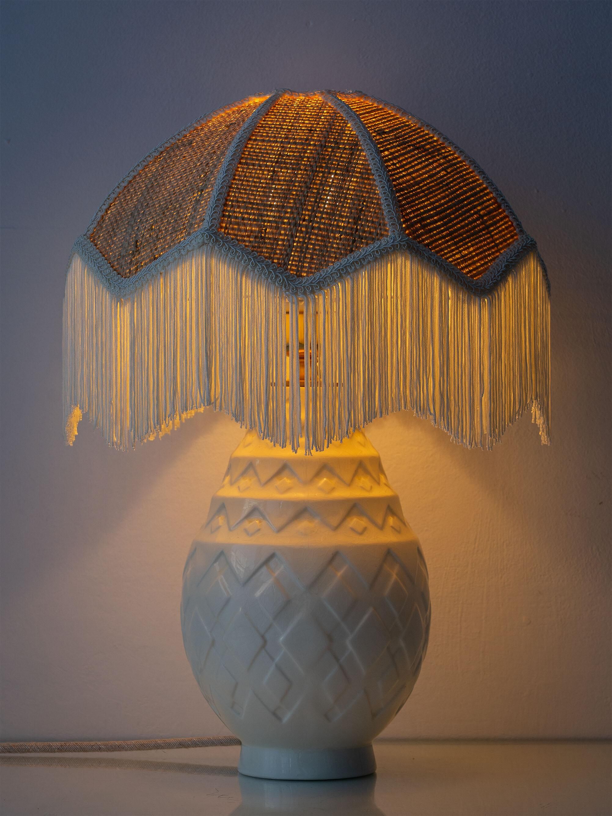 Art Deco "Pineapple" Lamp, Charles Catteau for Boch Frères Keramis, c. 1925