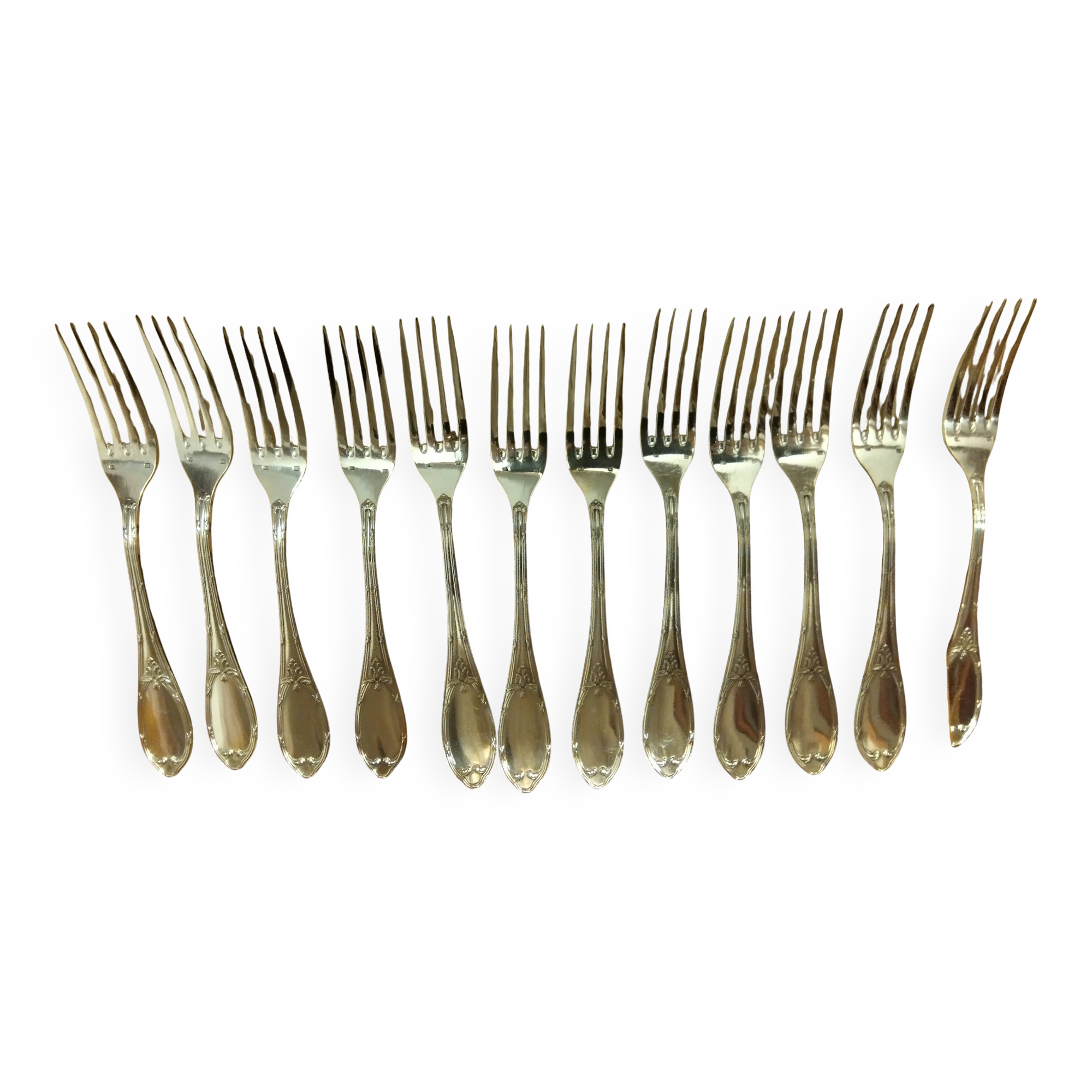 12 silver-plated metal forks by Félix Frères