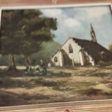 Old painting with frame - Church