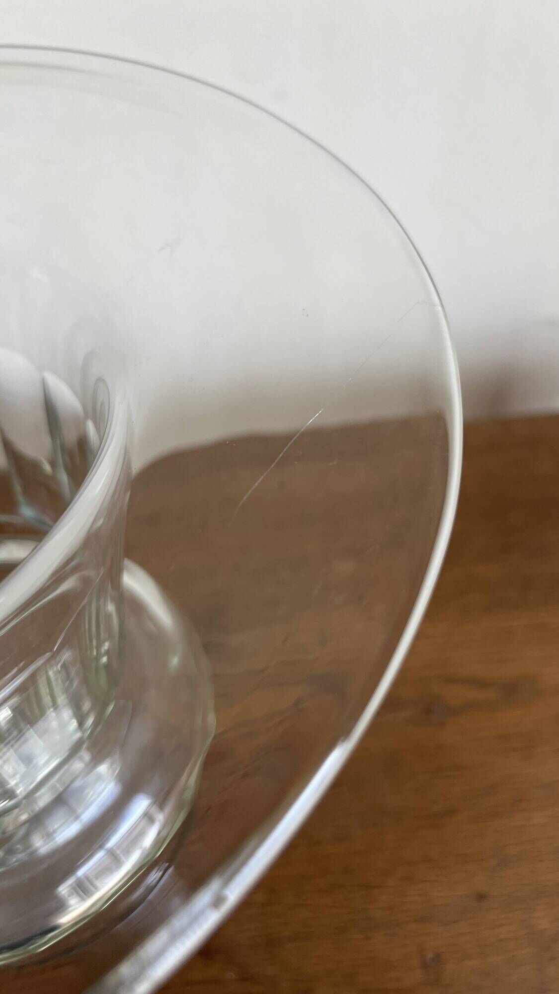 XXL neoclassical 19th-century medical vase in flat-cut crystal