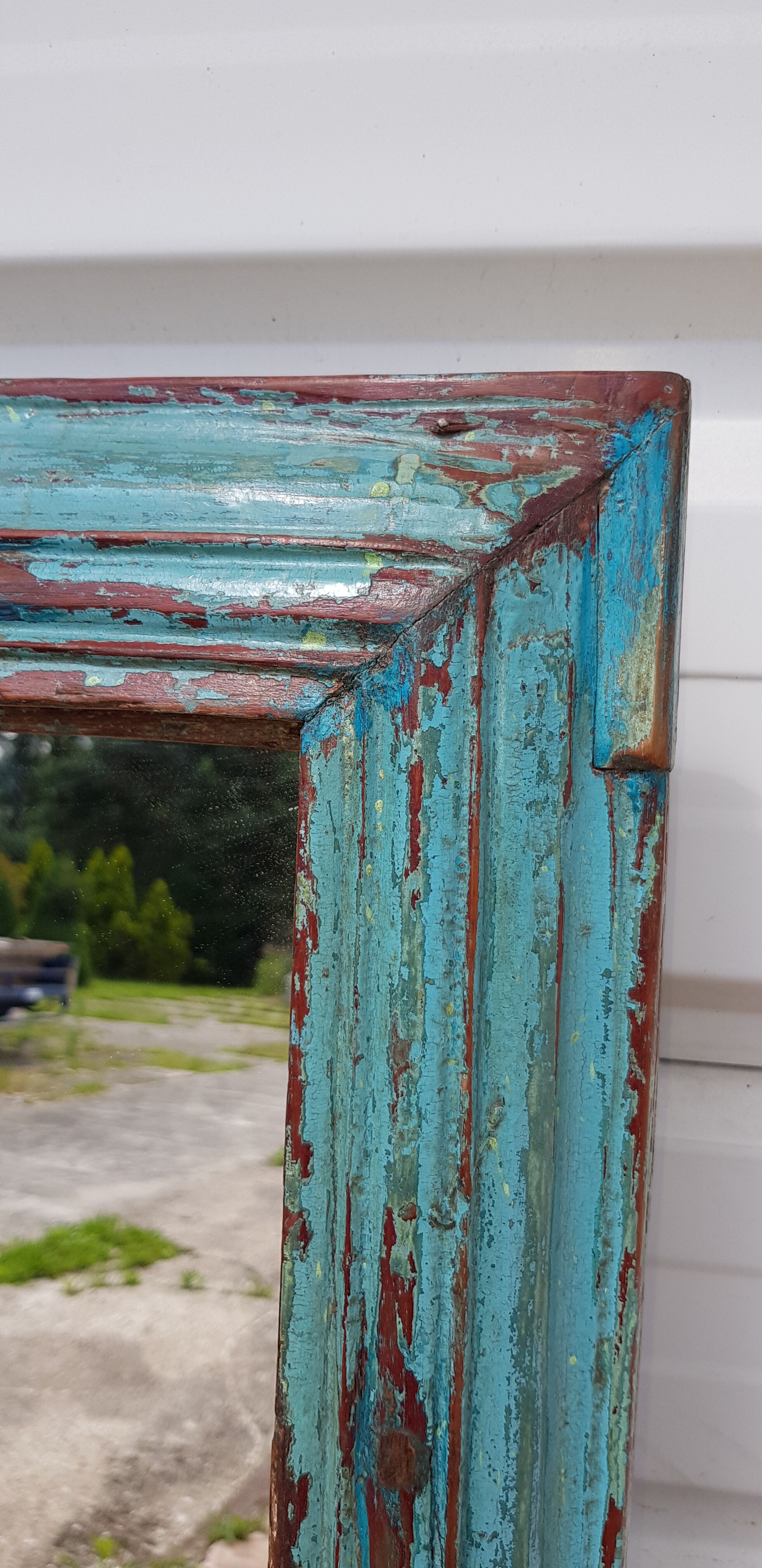 Ancient Burmese teak mirror