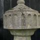 Pair of decorative elements for the tops of pilasters, blue stone, Louis XVI
