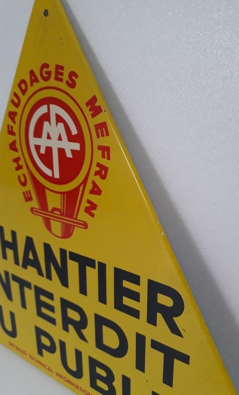 Plaque tole peinte "chantier interdit au public"