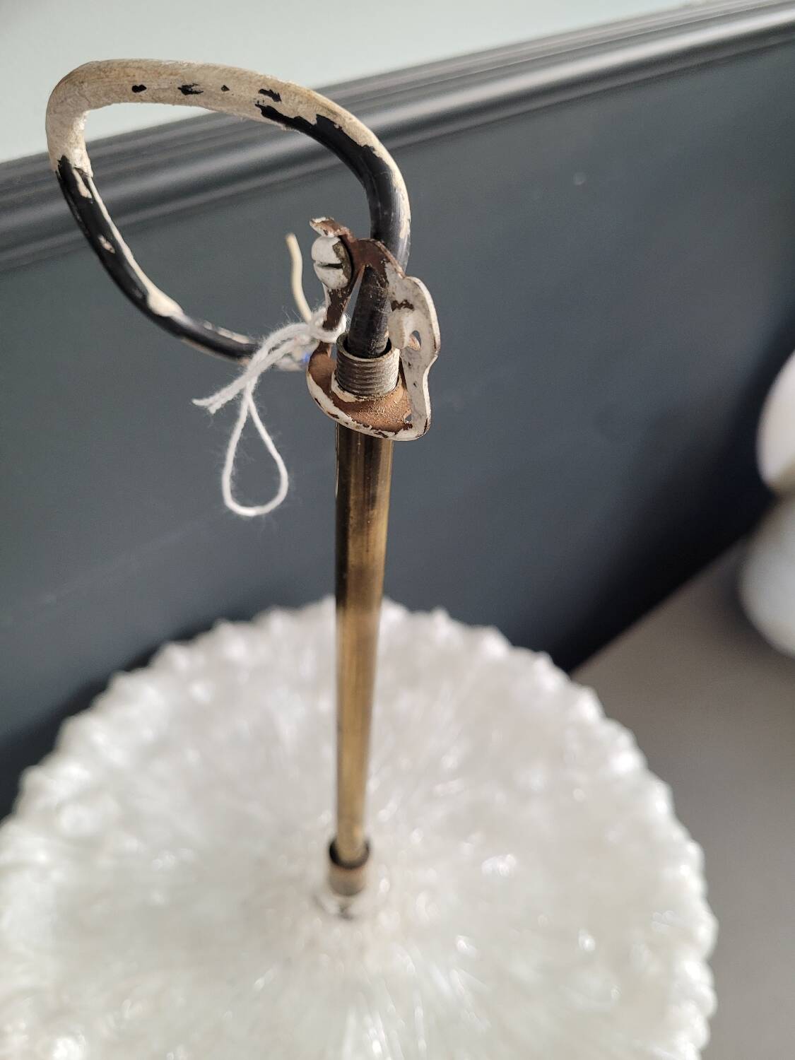 50s molded glass pendant light