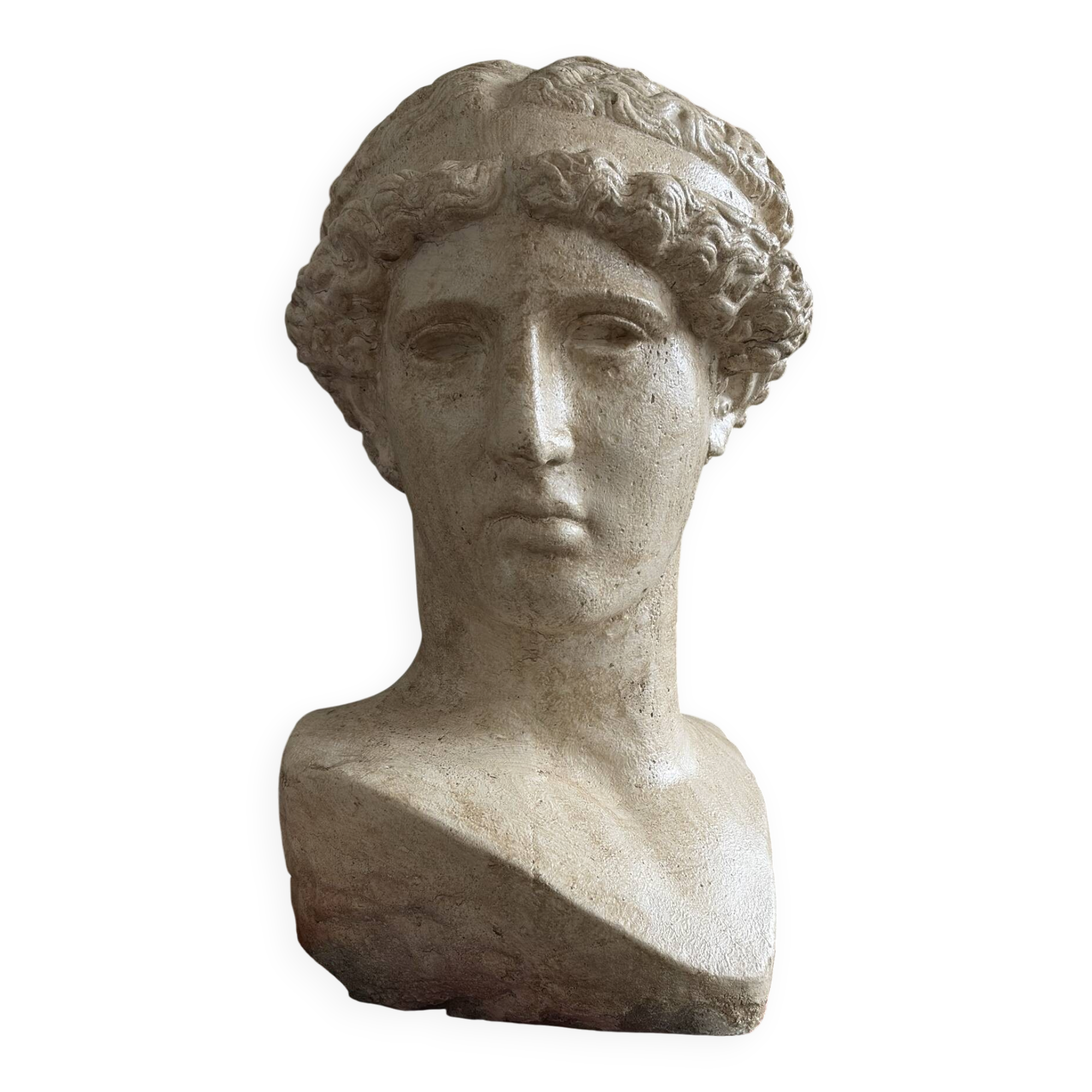Male head bust in antique style