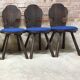 Lot of 6 vintage brutalist chairs from the 1970s.