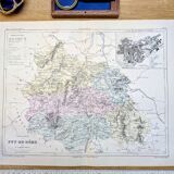 Puy-De-Dôme, carte ancienne, imprimée en 1883.