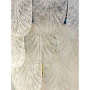 Elegant Italian White Graniglia Petals Murano Glass Chandelier