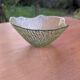 Small vintage textured green glass bowl - Coral style - Mid Century