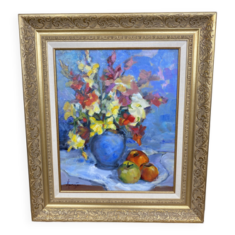 Painting Still Life Oil on Canvas Julien Hengé