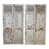 Pair of patinated gray shutters