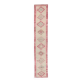 Tapis vintage rose nouée à la main 74x391