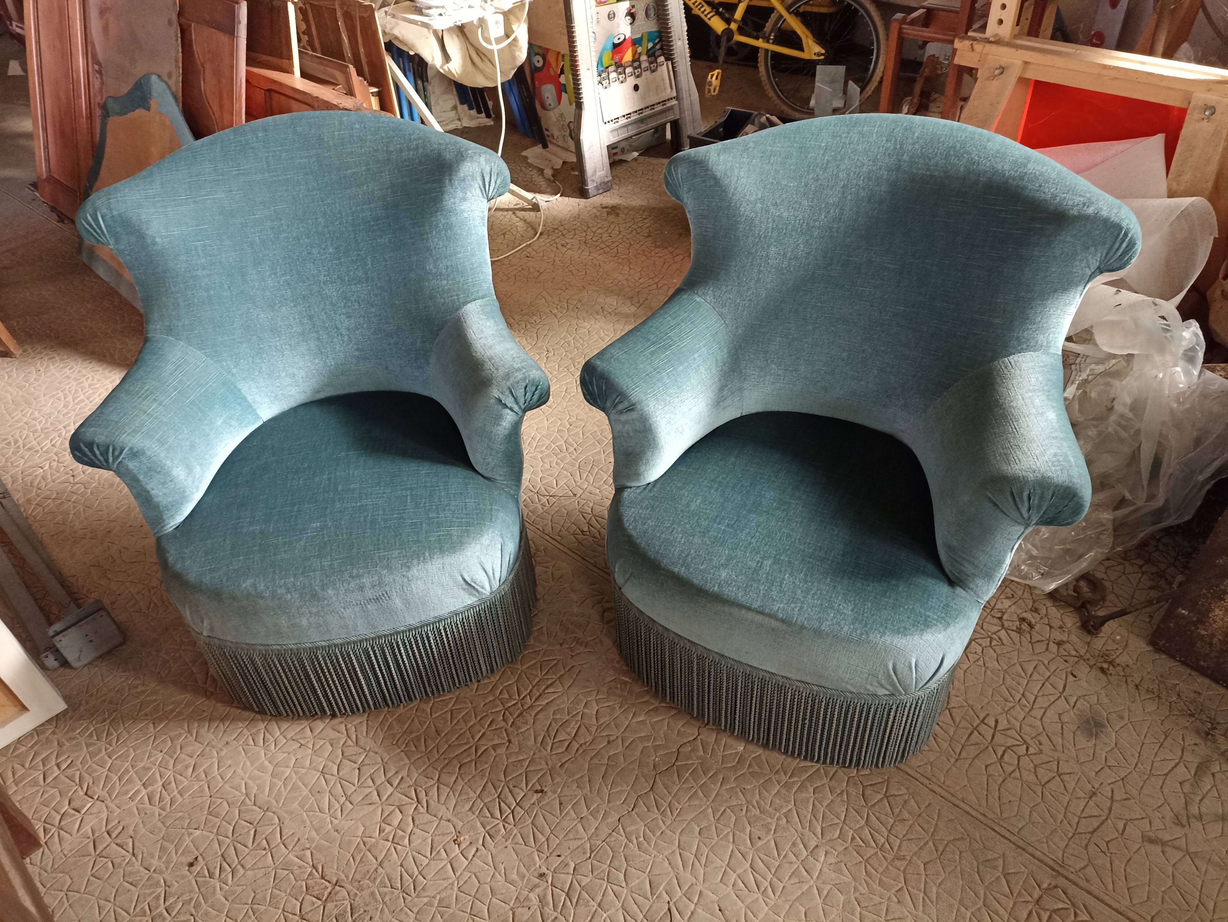 Pair of blue toad chairs