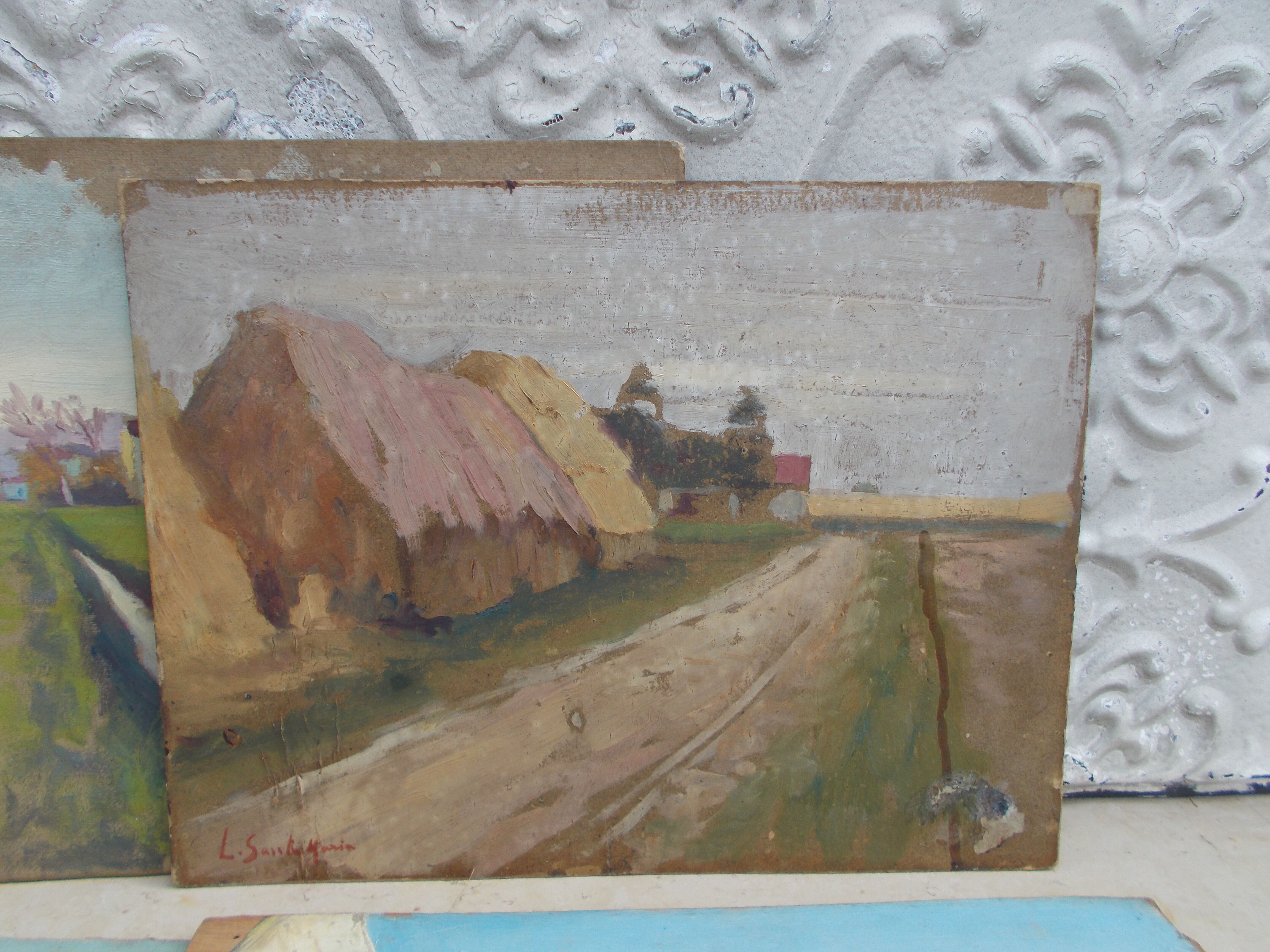 Fond d'atelier tableau 4 pièces Santa Maria d'Obregon