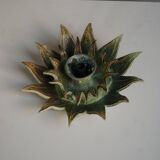 Mid-20th century ceramic sun wall lamp or decorative wall sculpture, 1960s.