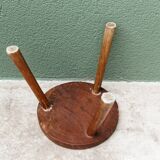 Circular tripod stool, solid wood