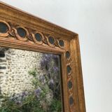 Rectangular mirror in gilded wood