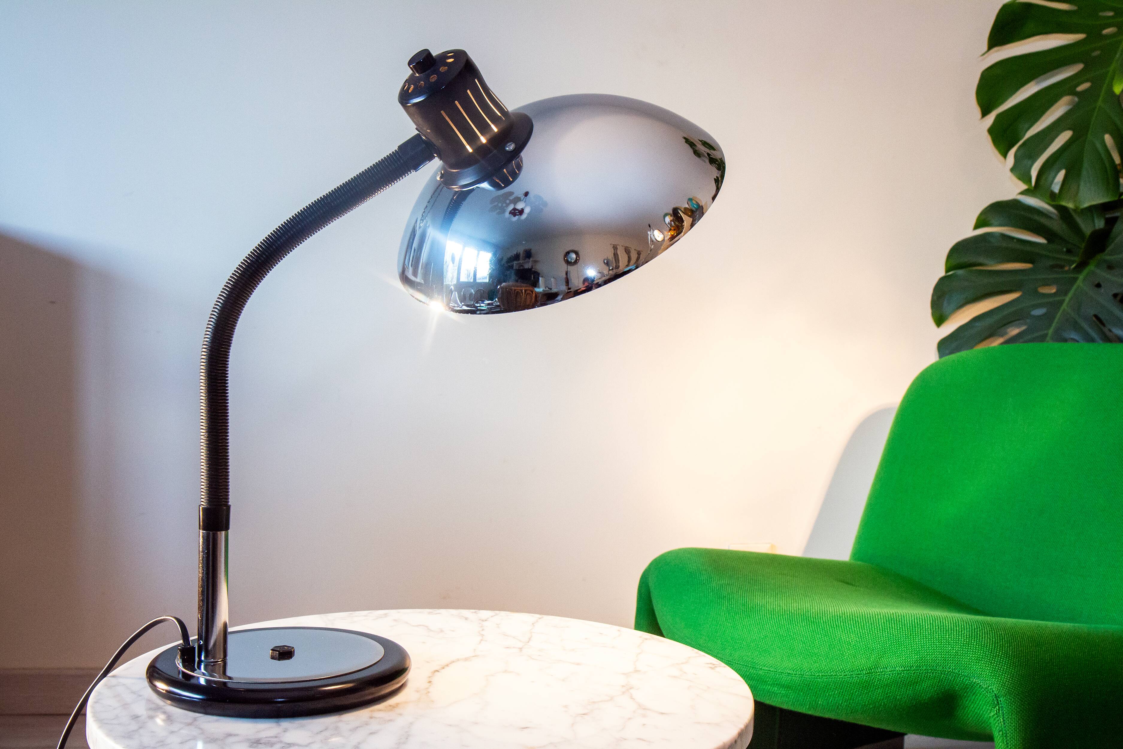 Large aluminium space age chrome lamp 1970