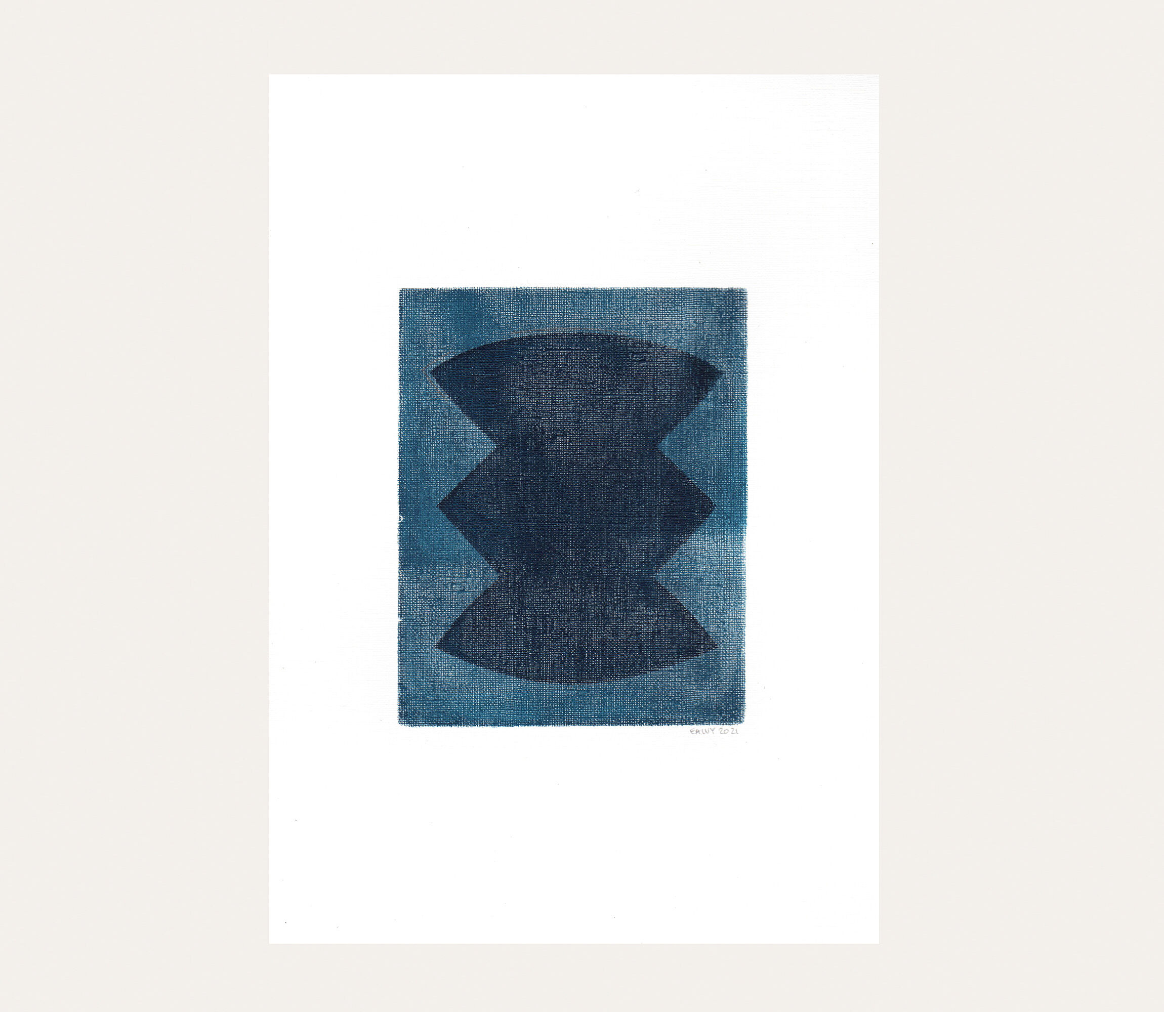 Trio de peintures abstraites, M389 et M386 et M388, signé Eawy