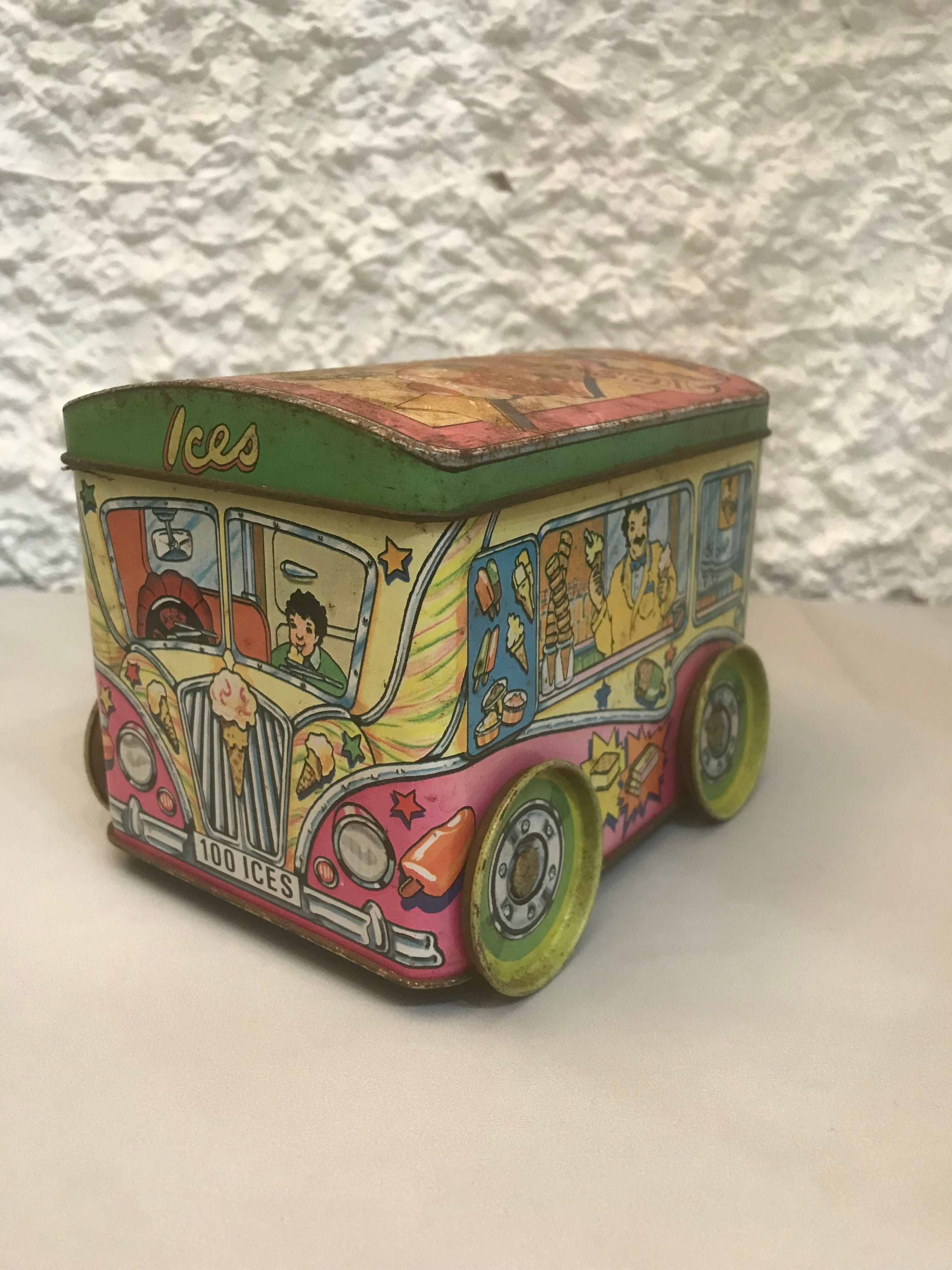 Metal box vintage ice cream bus 1960