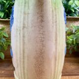 Vintage blue floral ceramic pitcher.