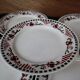 8 Terre de Fer dessert plates, “Damascus” model, Moulin des Loups and Hamage