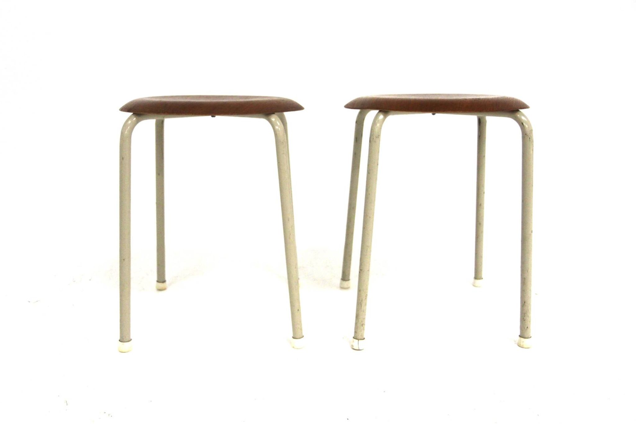 Set de 2 tabourets en teck et métal, Suède, 1960