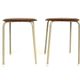 Set of 2 teak and metal stools, Sweden, 1960.