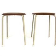 Set de 2 tabourets en teck et métal, Suède, 1960